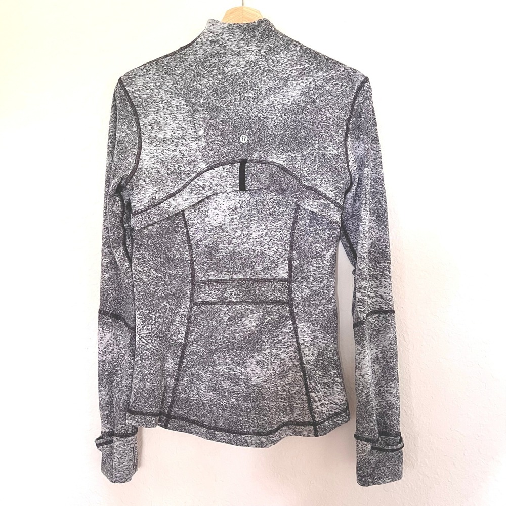 Lululemon Define Jacket Space Dye Black White Full Zip Yoga Athletic Size 10 - Picture 2 of 9